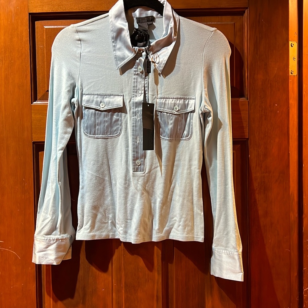 Voltre Nom blouse size small baby blue